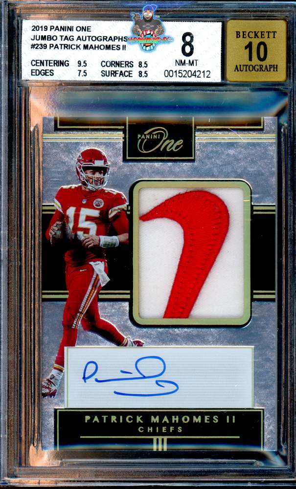 2019 Panini One Jumbo Tag Autograph Patrick Mahomes II #239 /5