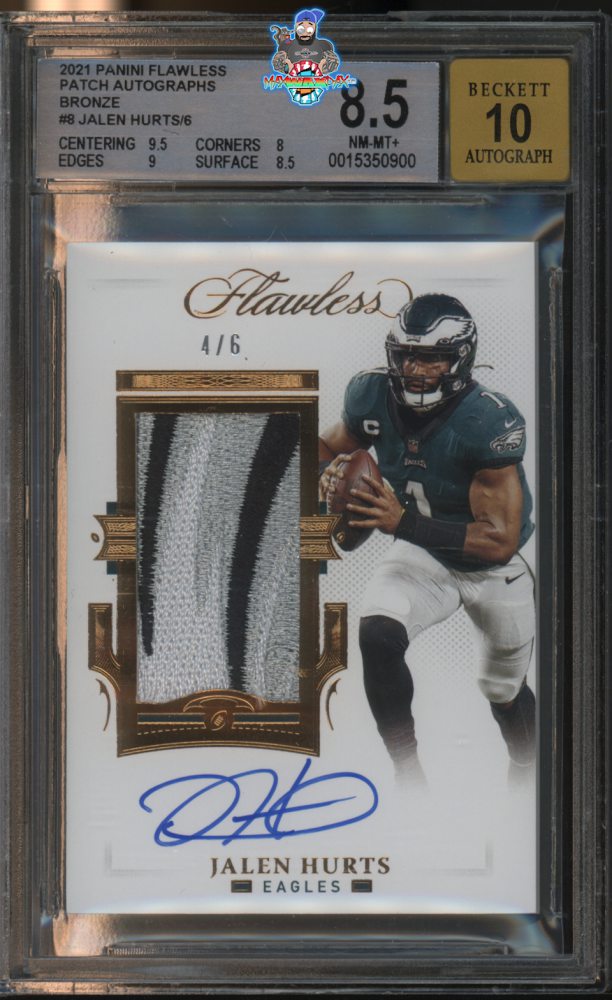 2021 Panini Flawless Patch Autograph Bronze Jalen Hurts #8 /6