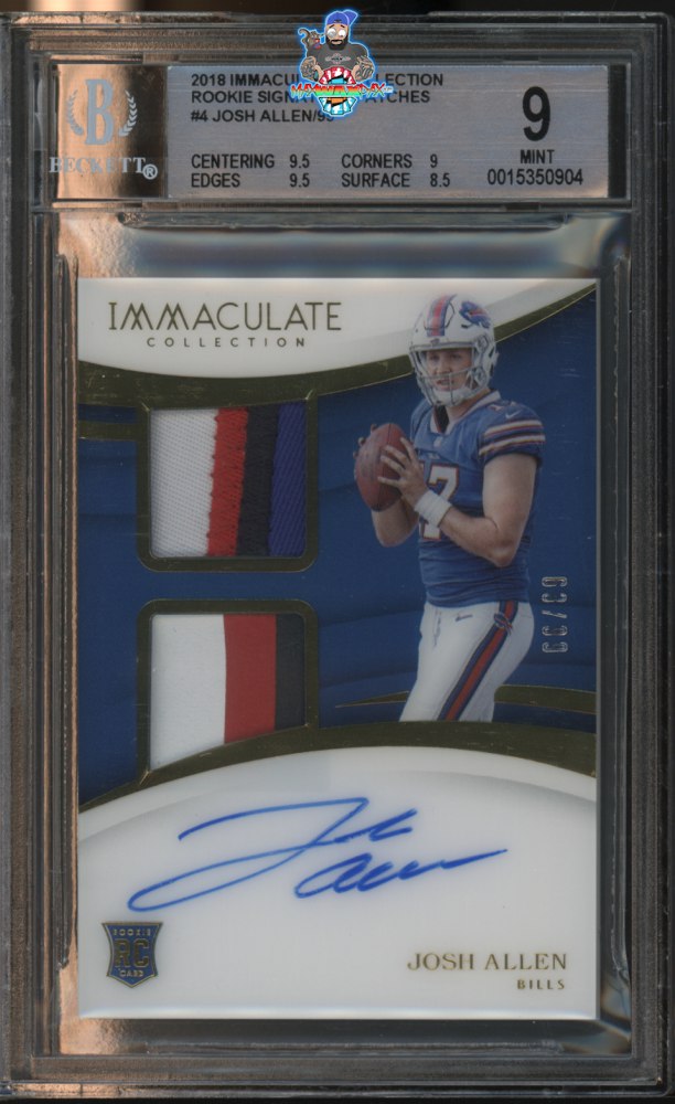 2018 Panini Immaculate Collection Rookie Signature Patches Josh Allen #4 /99