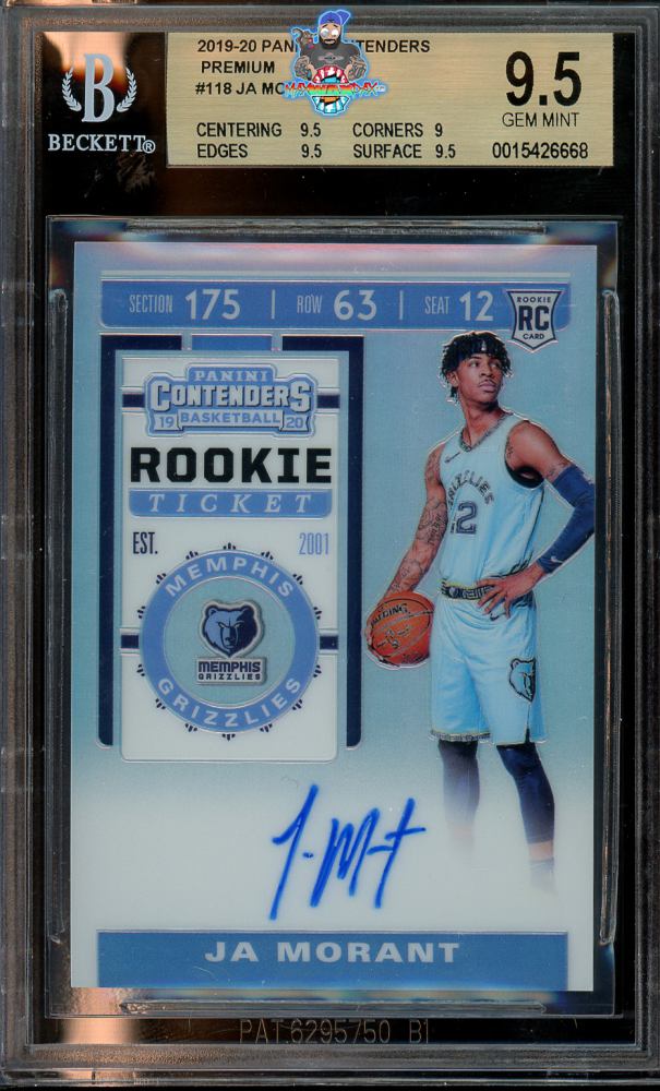 2019 Panini Contenders One Hand Ball Rookie Ticket Autograph Premium Ja Morant #118