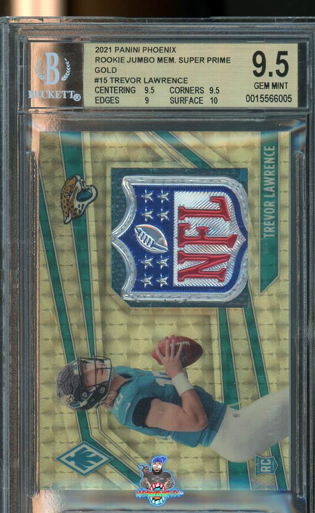 2021 Panini Phoenix Rookie Jumbo Memorabilia Super Prime Gold Trevor Lawrence #15 /1