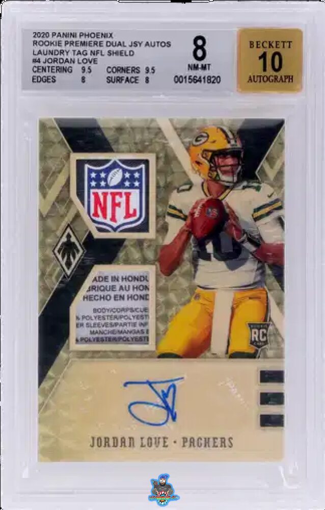 2020 Panini Phoenix Rookie Premiere Dual Jersey Autograph Laundry Tag NFL Shield Jordan Love #RDA-JL /1