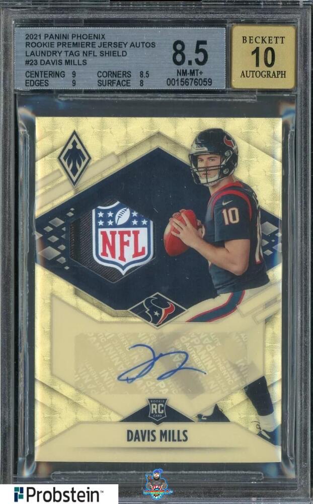 2021 Panini Phoenix Rookie Premiere Jersey Autograph Laundry Tag NFL Shield Davis Mills #23 /1