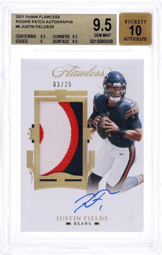 2021 Panini Flawless Rookie Patch Autograph Justin Fields #RPA-JFI /25
