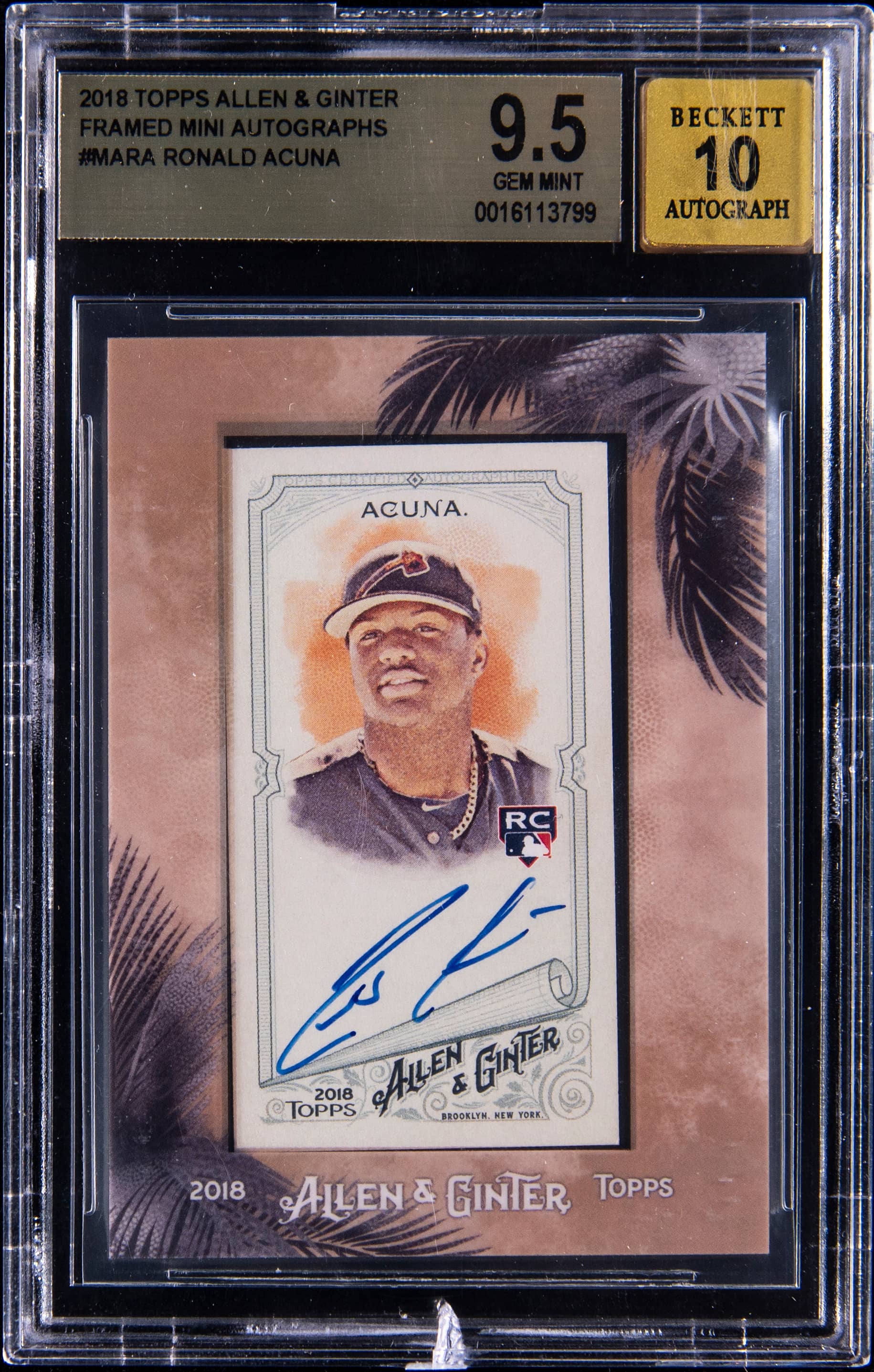 2018 Topps Allen and Ginter Framed Mini Autograph Ronald Acuna Jr. #MARA
