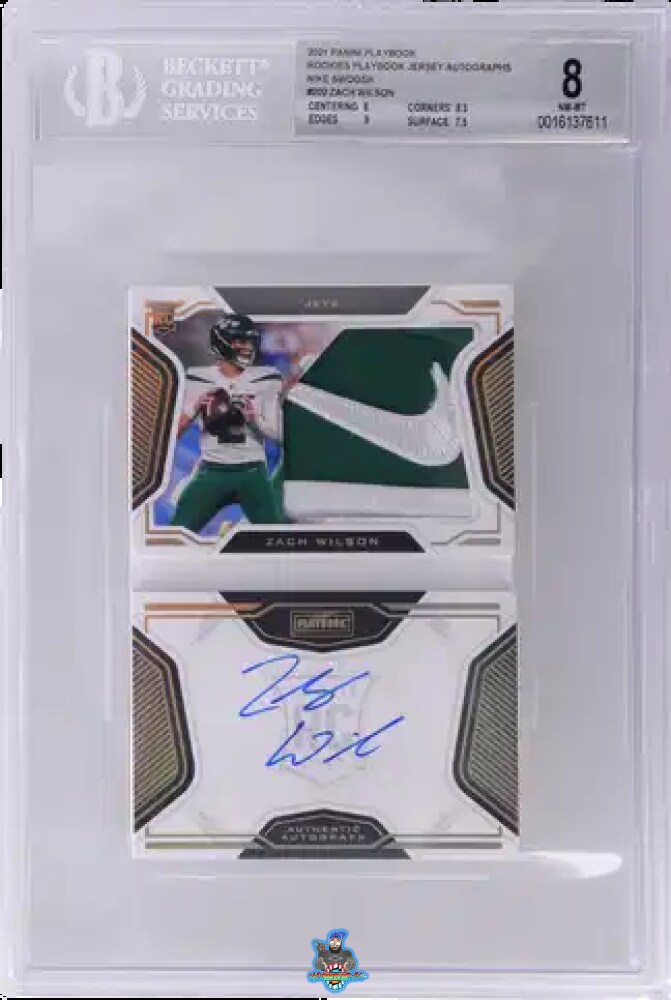 2021 Panini Playbook Rookies Playbook Jersey Autograph Nike Swoosh Zach Wilson #202 /1