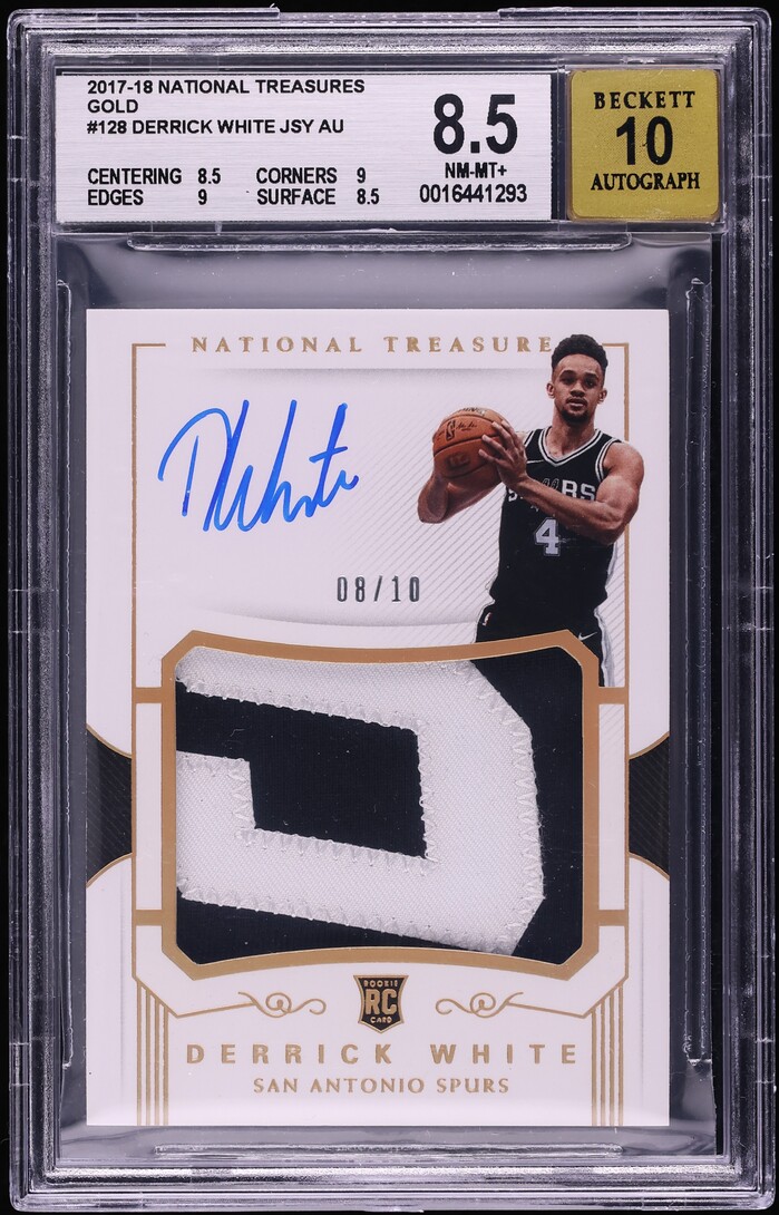 2017 National Treasures Rookie Patch Autograph Gold Derrick White #128 /10