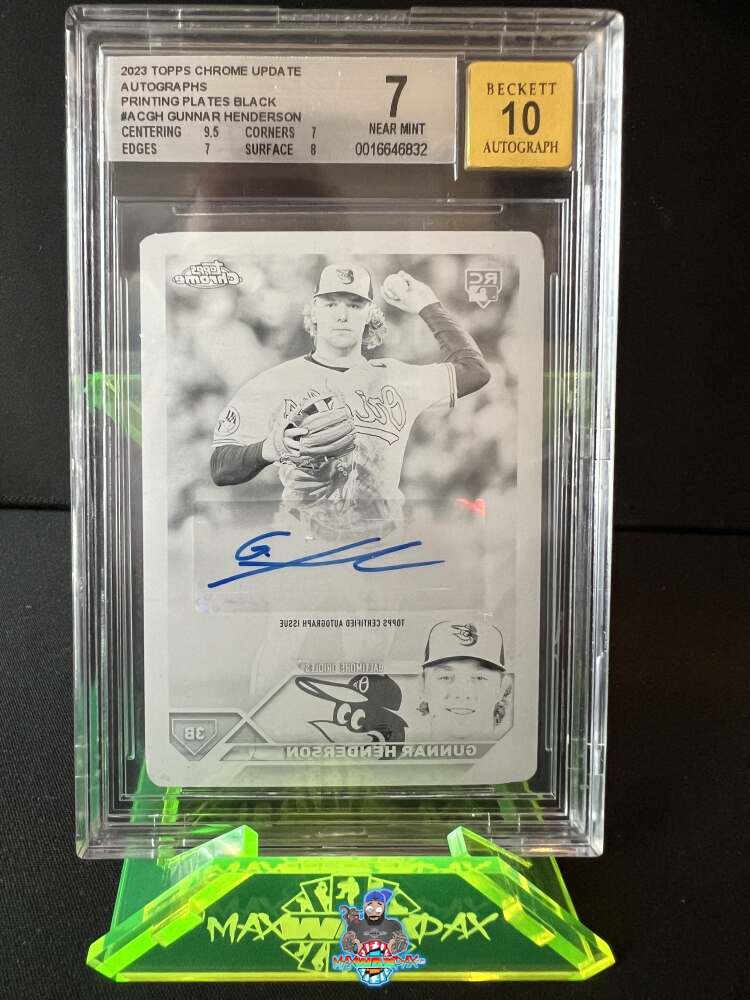 2023 Topps Chrome Update Autograph Black Printing Plate Gunnar Henderson #ACGH /1