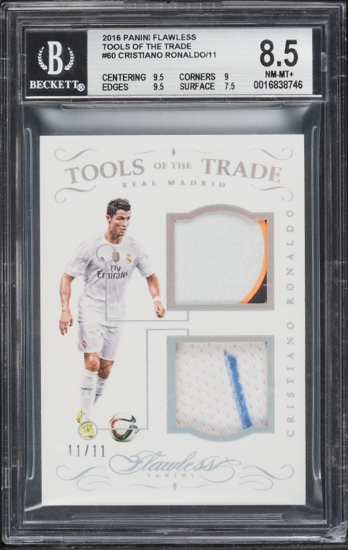 2016 Panini Flawless Tools Of The Trade Cristiano Ronaldo PATCH 11/11 #TT-CR7 BGS 8.5 NM-MT+