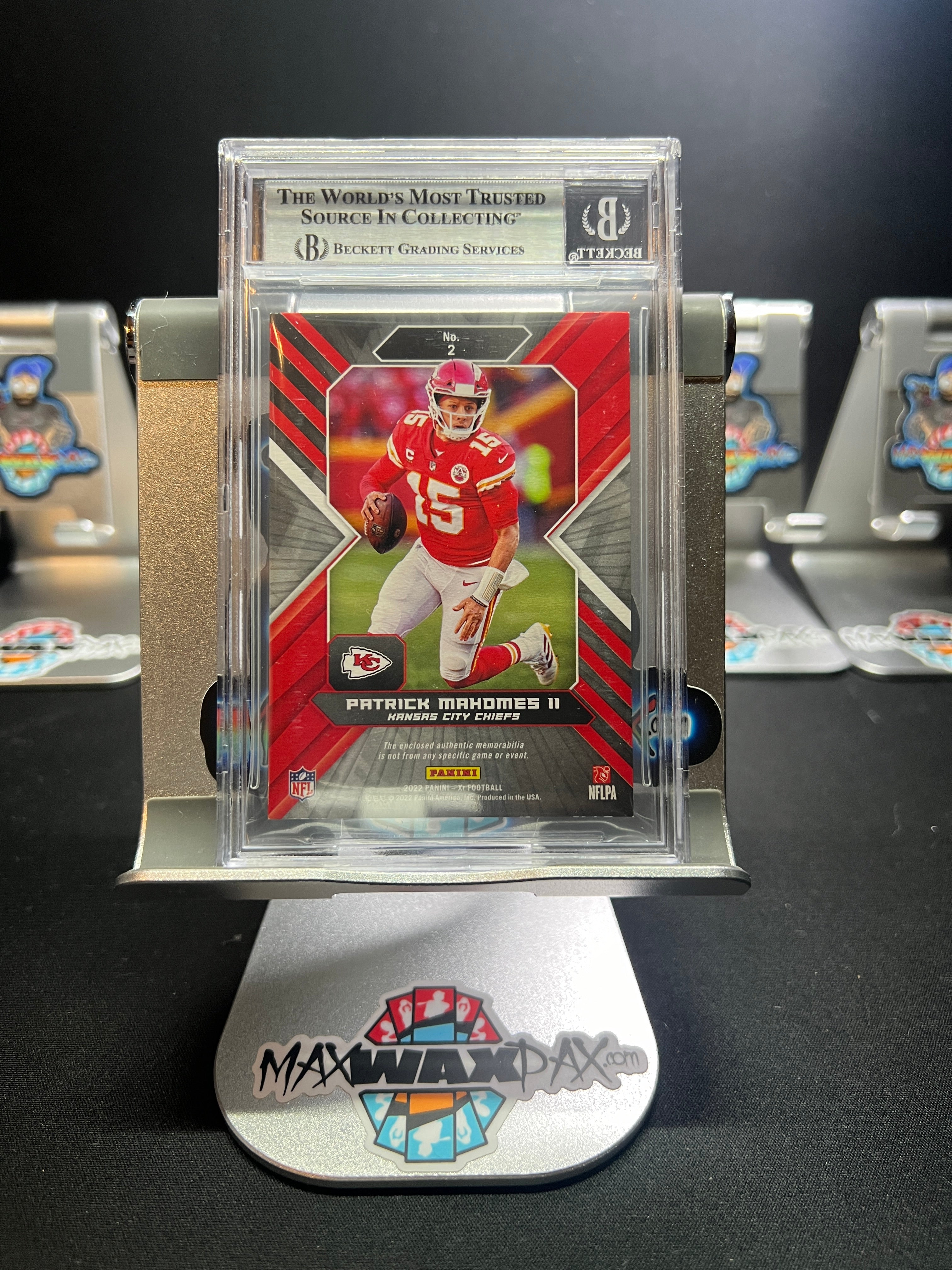 Back of 2022 Panini XR NFL Brand Logo Patrick Mahomes II #2 /2