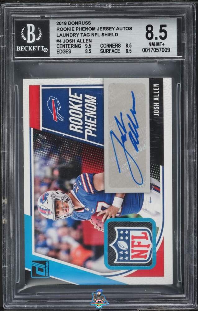 2018 Panini Donruss Rookie Phenom Jersey Autograph Laundry Tag NFL Shield Josh Allen #4 /1