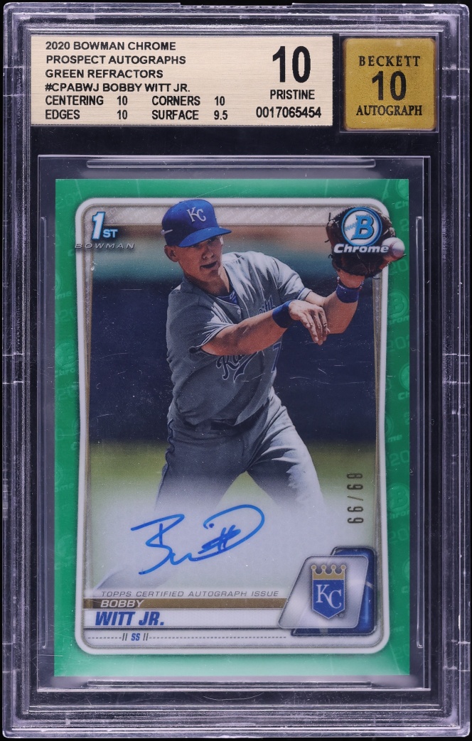2020 Bowman Chrome Prospect Autograph Green Refractor Bobby Witt Jr. #CPABWJ /99