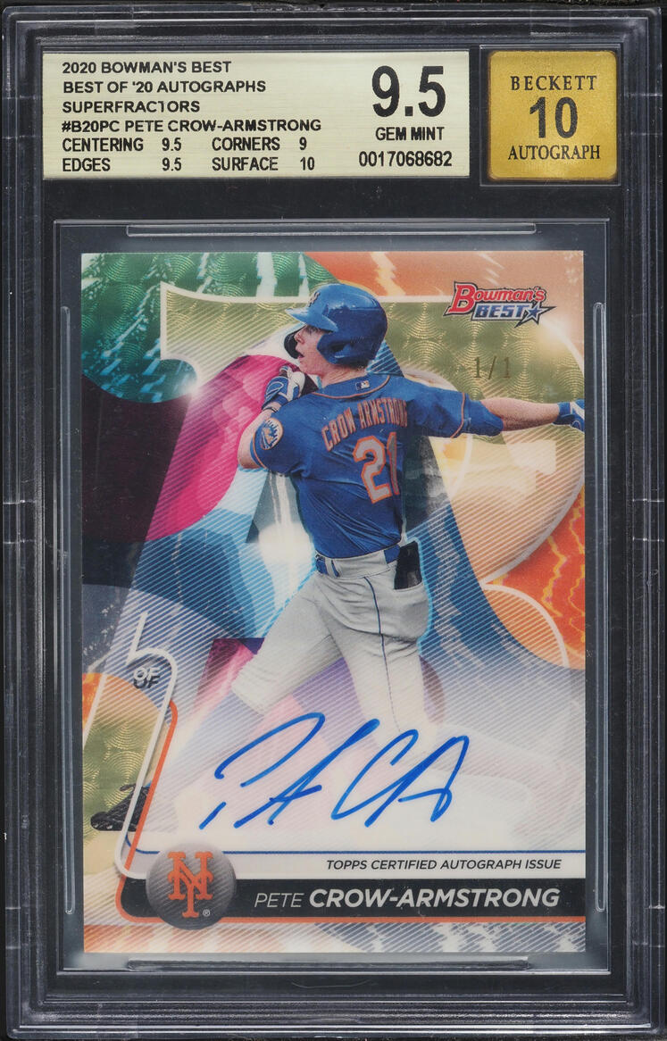 2020 Bowman's Best Best of '20 Autograph Superfractor Pete Crow-Armstrong #B20PC /1