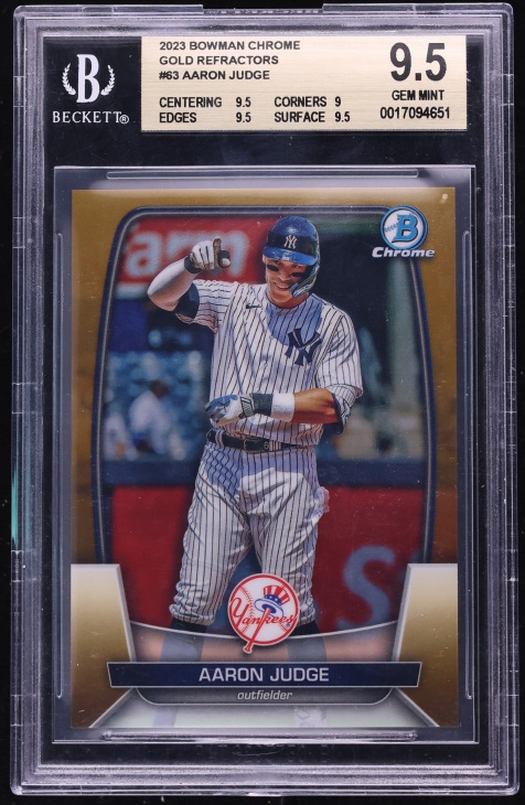 2023 Bowman Chrome Gold Refractors Aaron Judge #63 /50