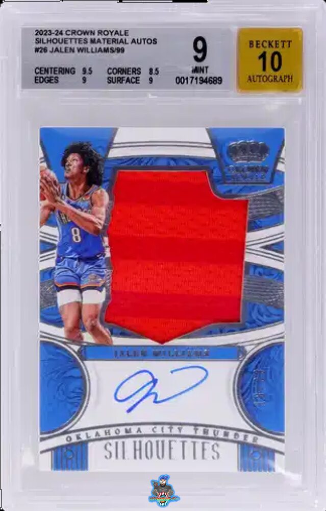 2023 Panini Crown Royale Silhouettes Material Autograph Jalen Williams #SLJLN /99