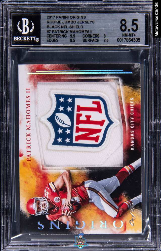 2017 Panini Origins Rookie Jumbo Jerseys Black NFL Shield Patrick Mahomes II #7 /1