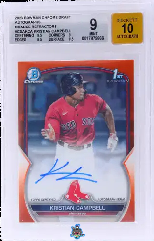 2023 Bowman Draft Chrome Prospect Autograph Orange Refractor Kristian Campbell #CDAKCA /25