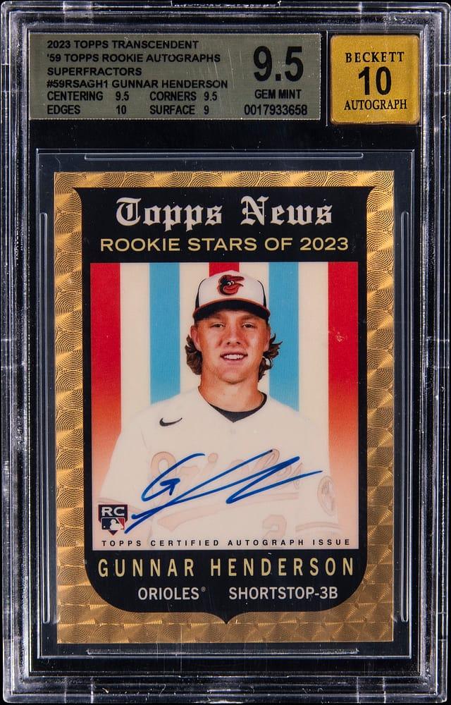 2023 Topps Transcendent '59 Topps Rookie Autographs Superfractors #59RSA-GH1 Gunnar Henderson Signed