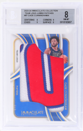 2023 Immaculate Collection Jumbo Patch Team Logo Cade Cunningham #JPCAD /4