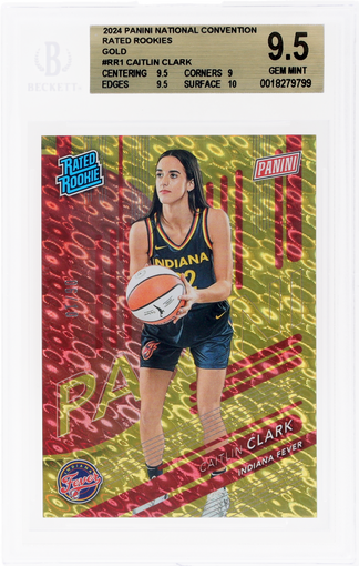 2024 Panini National Convention Rated Rookie Gold Caitlin Clark #RR1 /10