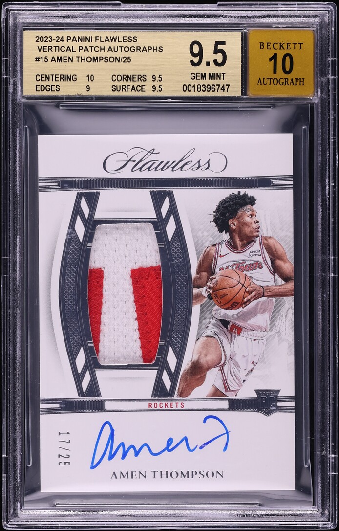 2023 Panini Flawless Vertical Patch Autograph Amen Thompson #VPAATH /25