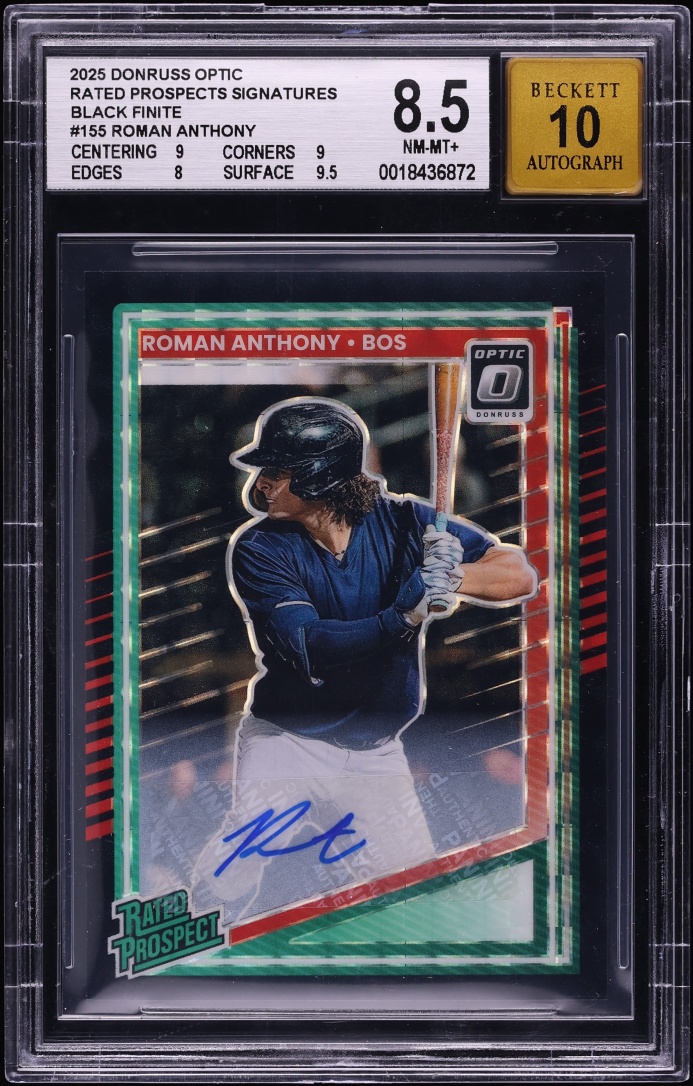2025 Donruss Optic Rated Prospect Signature Black Finite Roman Anthony #155 /1