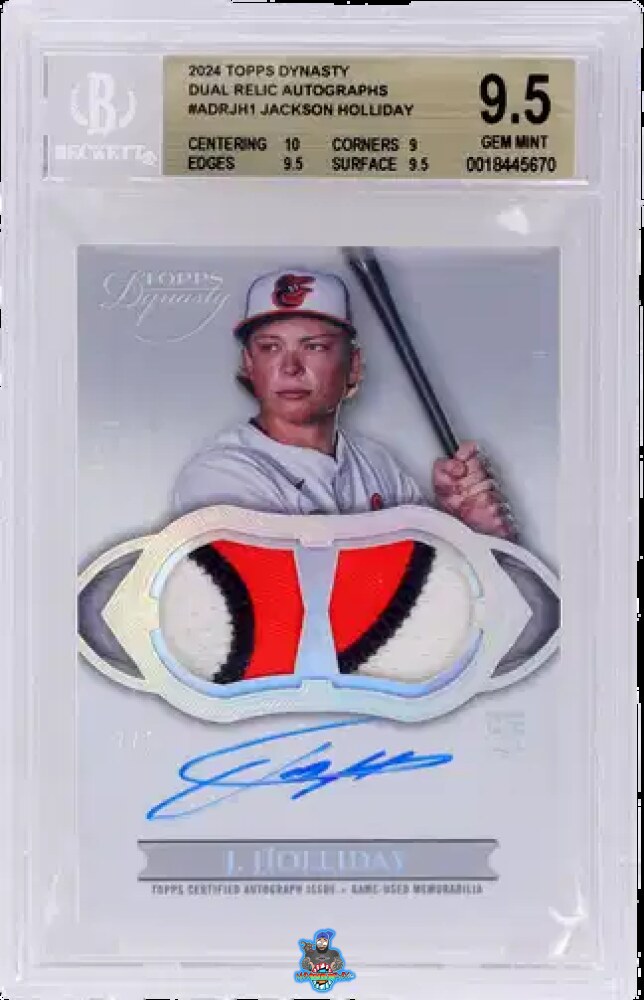 2024 Topps Dynasty Dual Relic Autograph Jackson Holliday #ADRJH1 /5