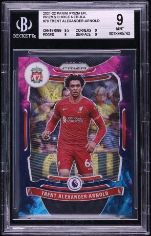 2021 Panini Prizm English Premier League Choice Nebula Trent Alexander-Arnold 1/1 #79 BGS 9