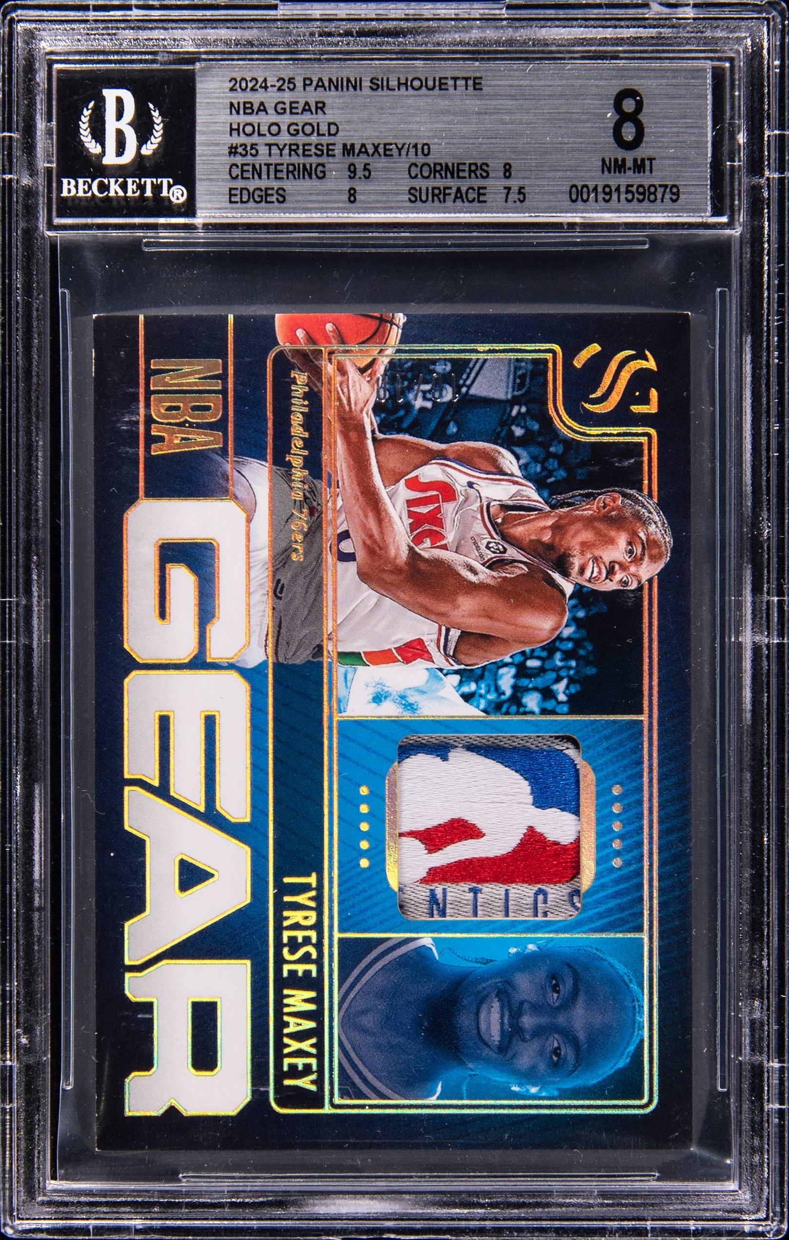 2024 Silhouette NBA Gear Holo Gold Tyrese Maxey #35