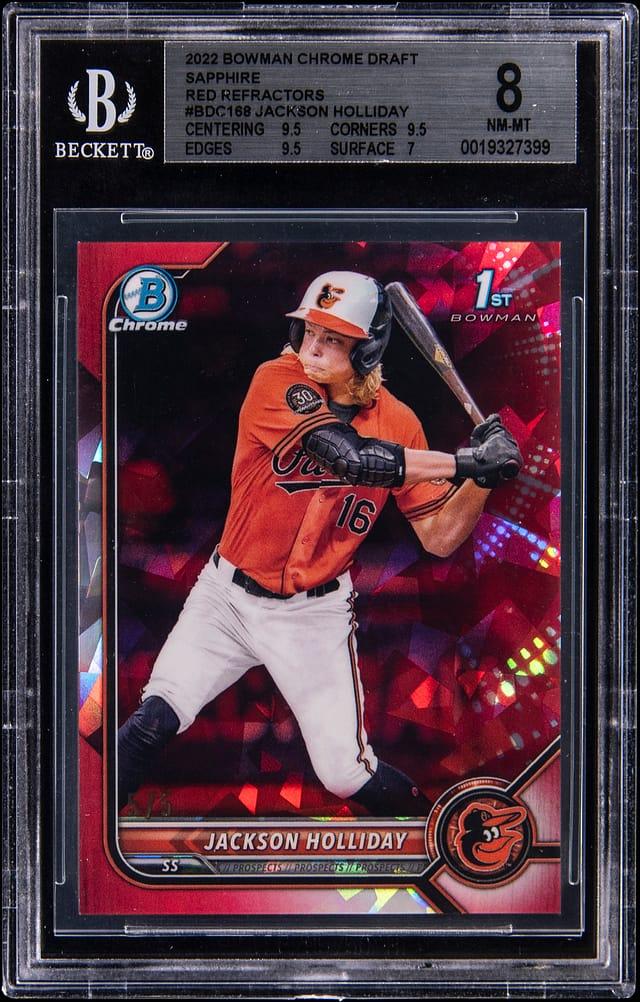 2022 Bowman Draft Sapphire Chrome Red Refractor Jackson Holliday #BDC168 /5