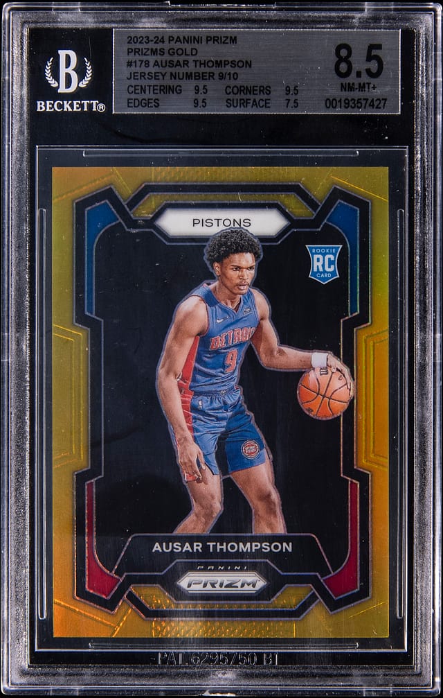 2023-24 Panini Prizm Gold Prizm #178 Ausar Thompson Rookie Card (#09/10) - BGS NM-MT+ 8.5