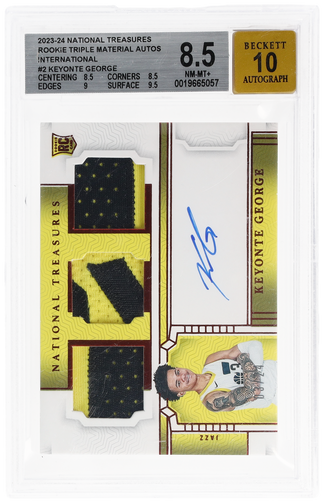 2023 National Treasures Rookie Triple Materials Autograph International Keyonte George #RMT-KGE /24