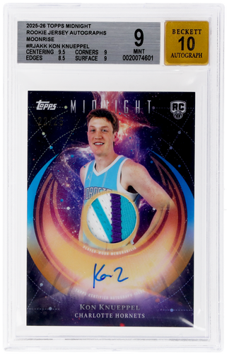 2025 Topps Midnight Rookie Jersey Autograph Moonrise Kon Knueppel #RJA-KK /25