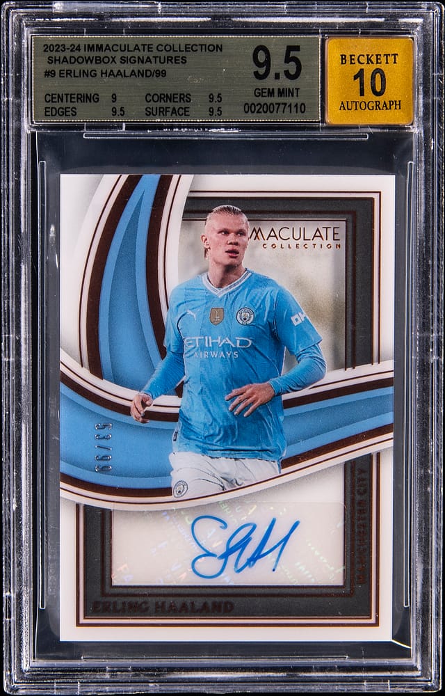 2023-24 Panini Immaculate Collection Shadowbox Signatures #SS-EH Erling Haaland Signed Card (#53/99)