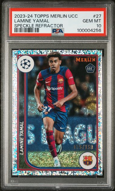 2023 Topps Merlin UEFA Club Competitions Speckle Refractor Lamine Yamal #27 /150