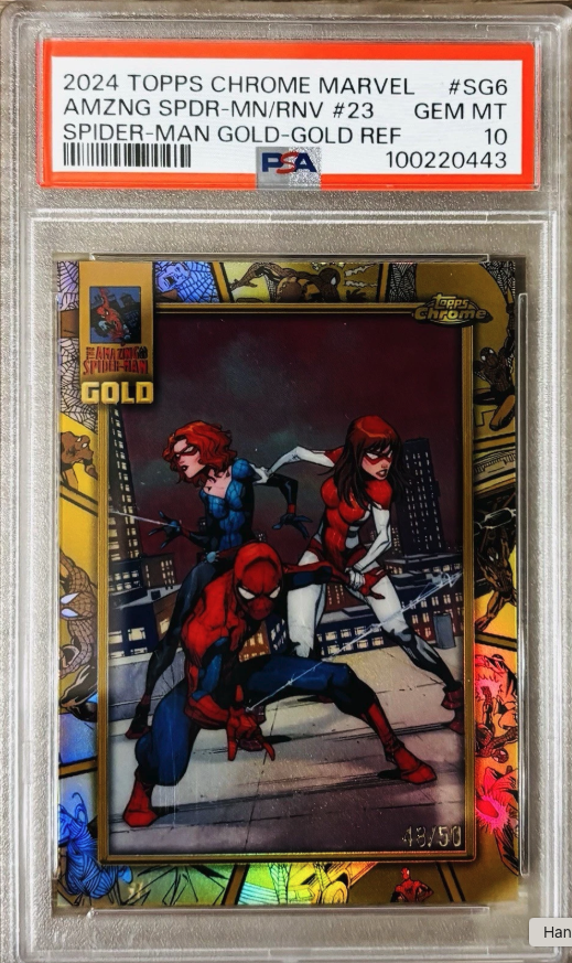 2024 Topps Chrome Marvel Spider-Man Gold Spider-Man Gold-Gold Ref Amzng Spdr-Mn/Rnv # #SG6