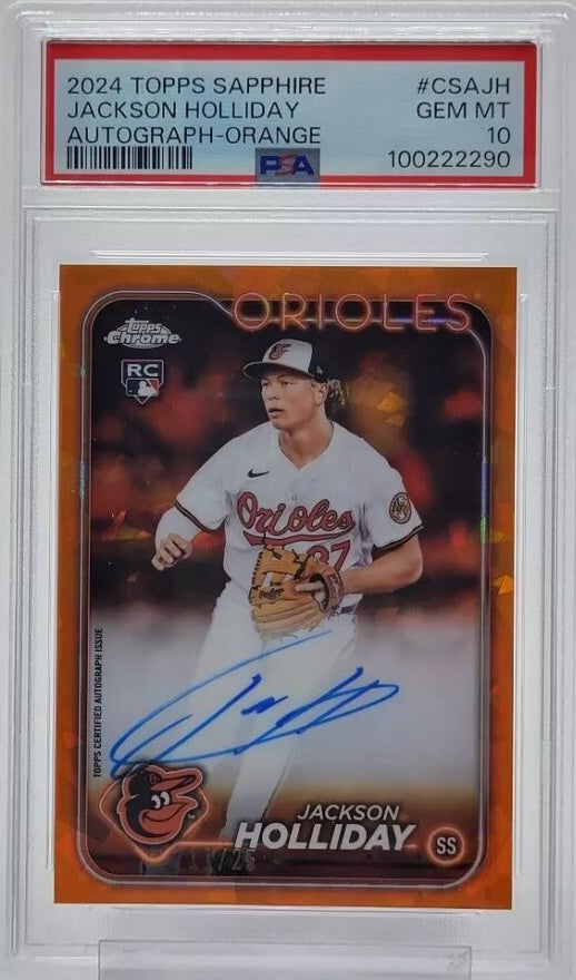 2024 Topps Sapphire Chrome Autograph Orange Jackson Holliday #CSAJH /25
