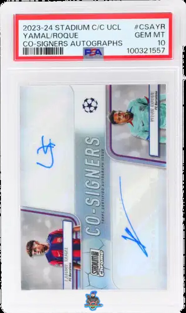 2023 Topps Stadium Club Chrome UEFA Club Competitions Co-Signers Autograph Lamine Yamal/Vitor Roque #CSAYR