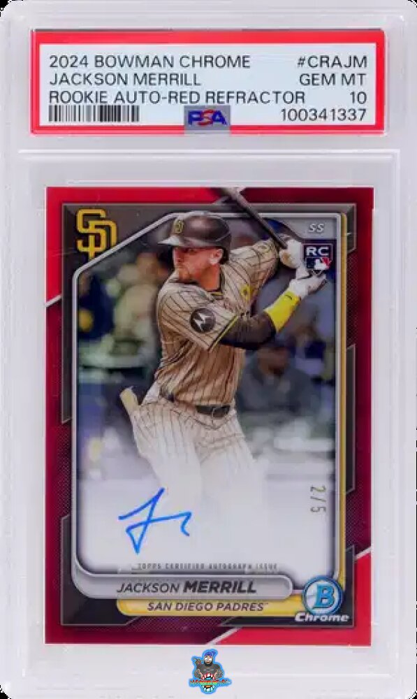 2024 Bowman Chrome Rookie Autograph Red Refractor Jackson Merrill #CRAJM /5