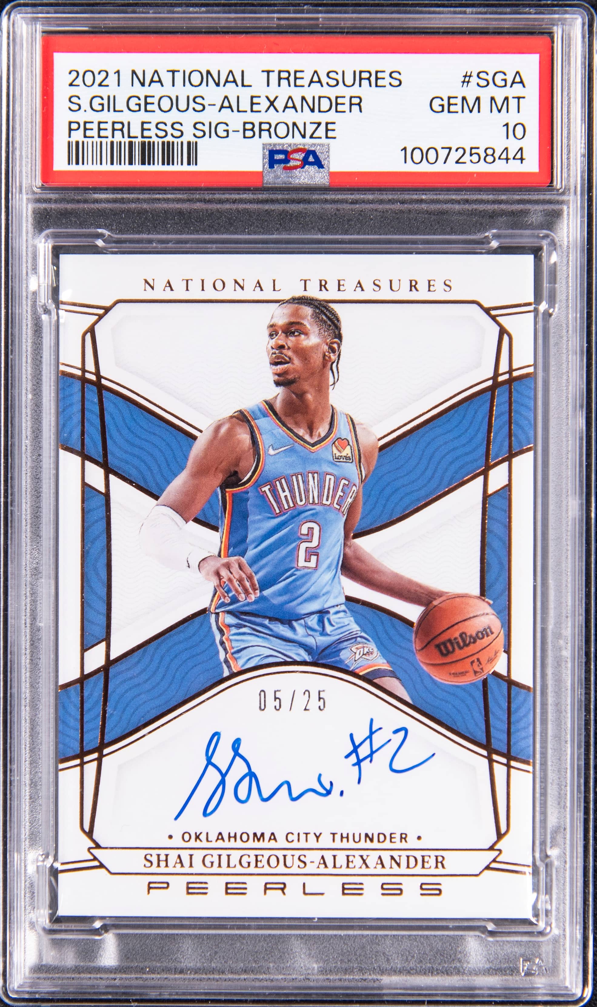 2021 Panini National Treasures Peerless Signatures Bronze Shai Gilgeous-Alexander #SGA