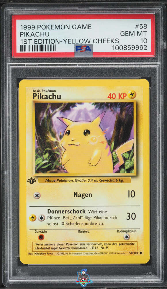 1999 Pokemon Base 1st Edition Yellow Cheeks Pikachu #58