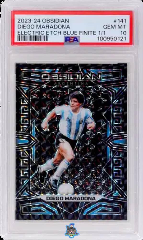 2023 Panini Obsidian Electric Etch Blue Finite Diego Maradona #141 /1