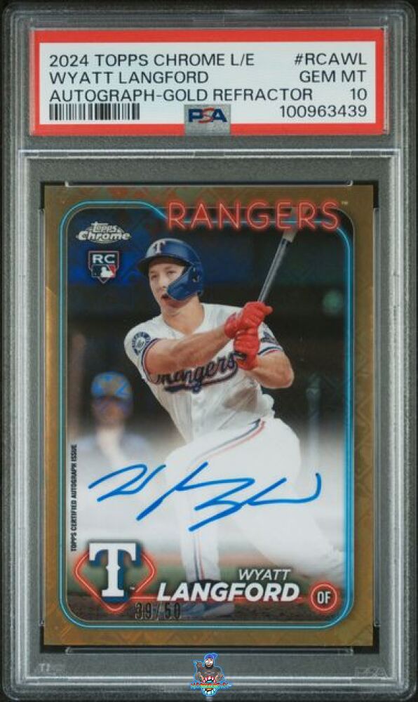 2024 Topps Chrome Logofractor Rookie Autograph Gold Refractor Wyatt Langford #RCAWL /50