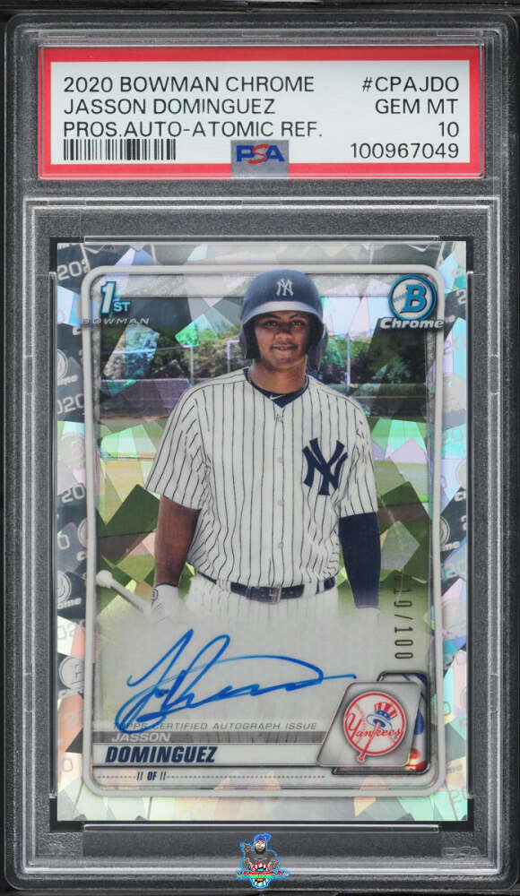 2020 Bowman Chrome Prospect Autograph Atomic Refractor Jasson Dominguez #CPAJDO /100