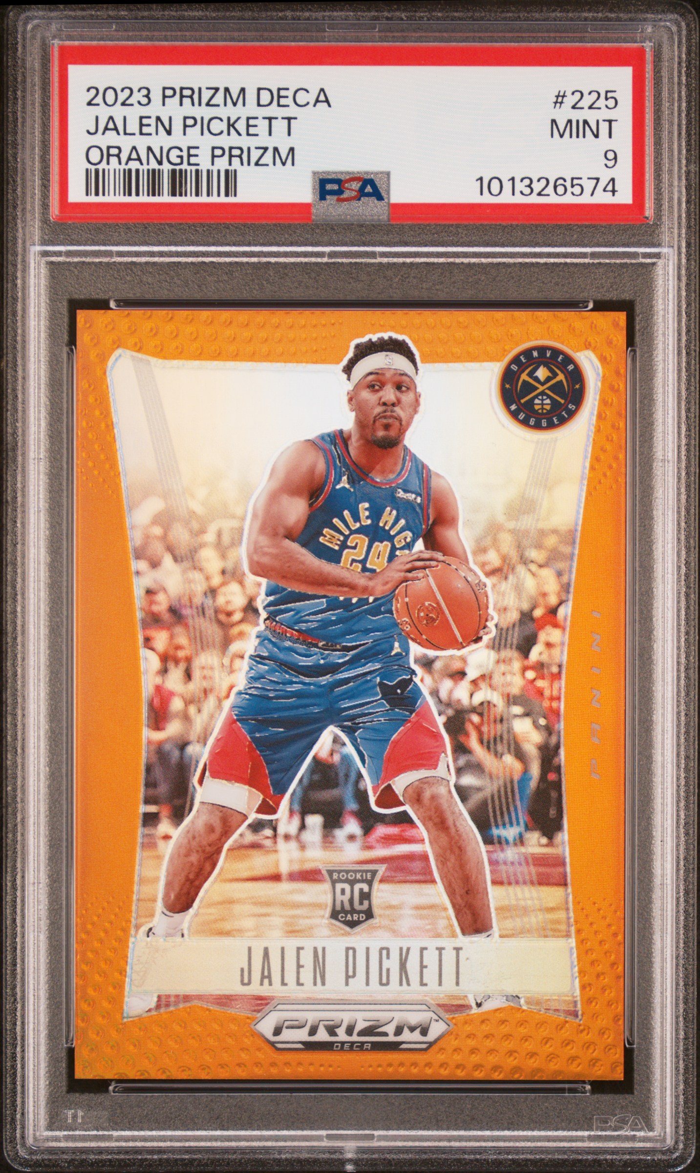 2023 Panini Prizm Deca Orange Prizm Jalen Pickett #225 /49