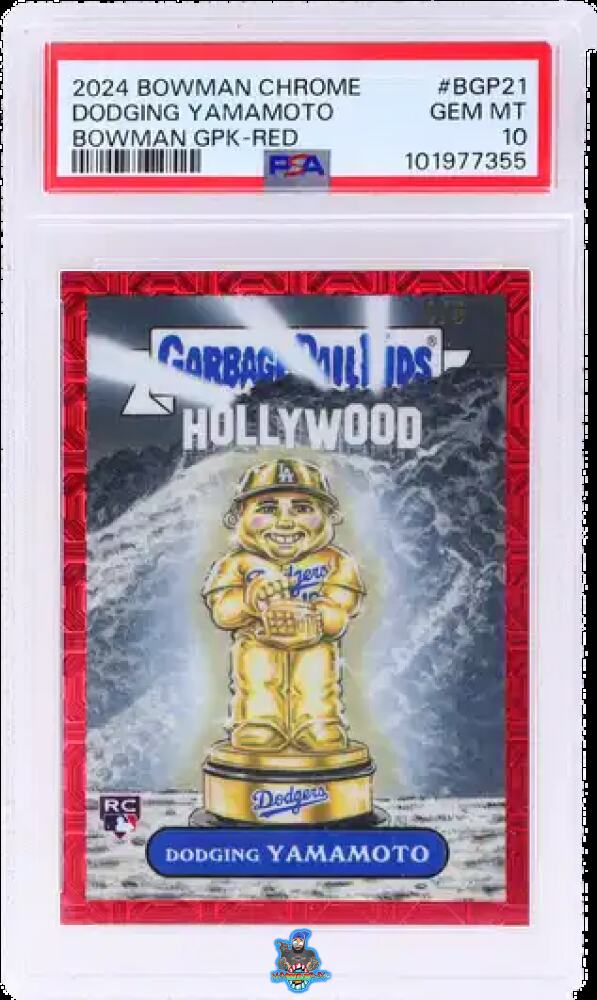 2024 Bowman Chrome Yoshinobu Yamamoto Garbage Pail Kids Red Refractor Dodging Yamamoto #BGP21 /5
