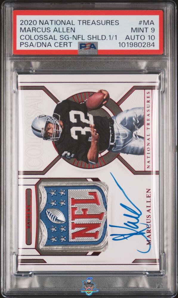 2020 National Treasures Colossal Signature NFL Shield Marcus Allen #24 /1