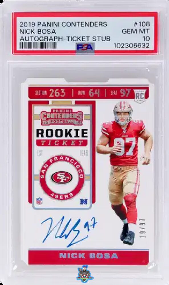 2019 Panini Contenders Team Logo Rookie Ticket Autograph Nick Bosa #108A /97