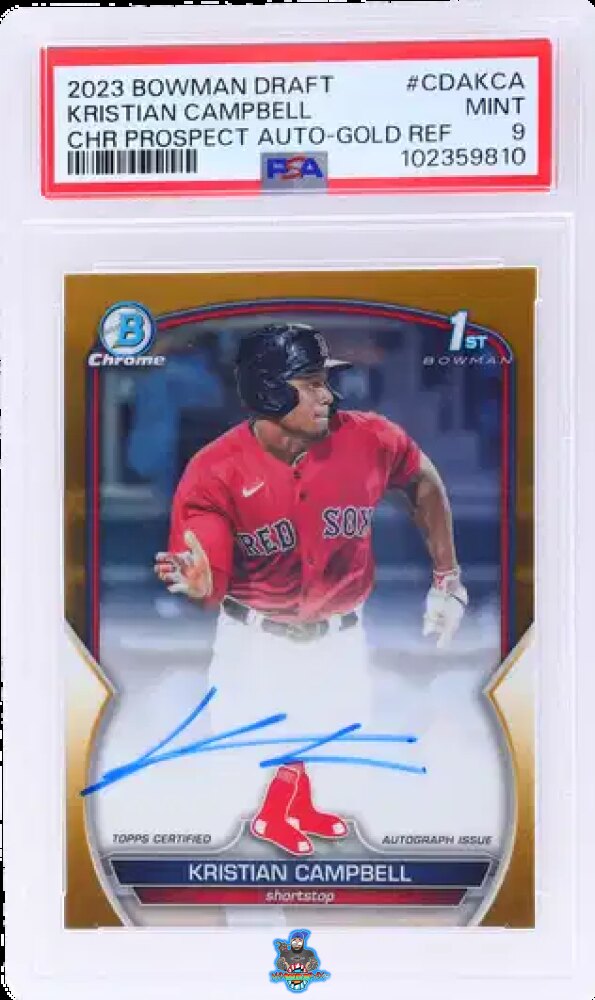 2023 Bowman Draft Chrome Prospect Autograph Gold Refractor Kristian Campbell #CDAKCA /50