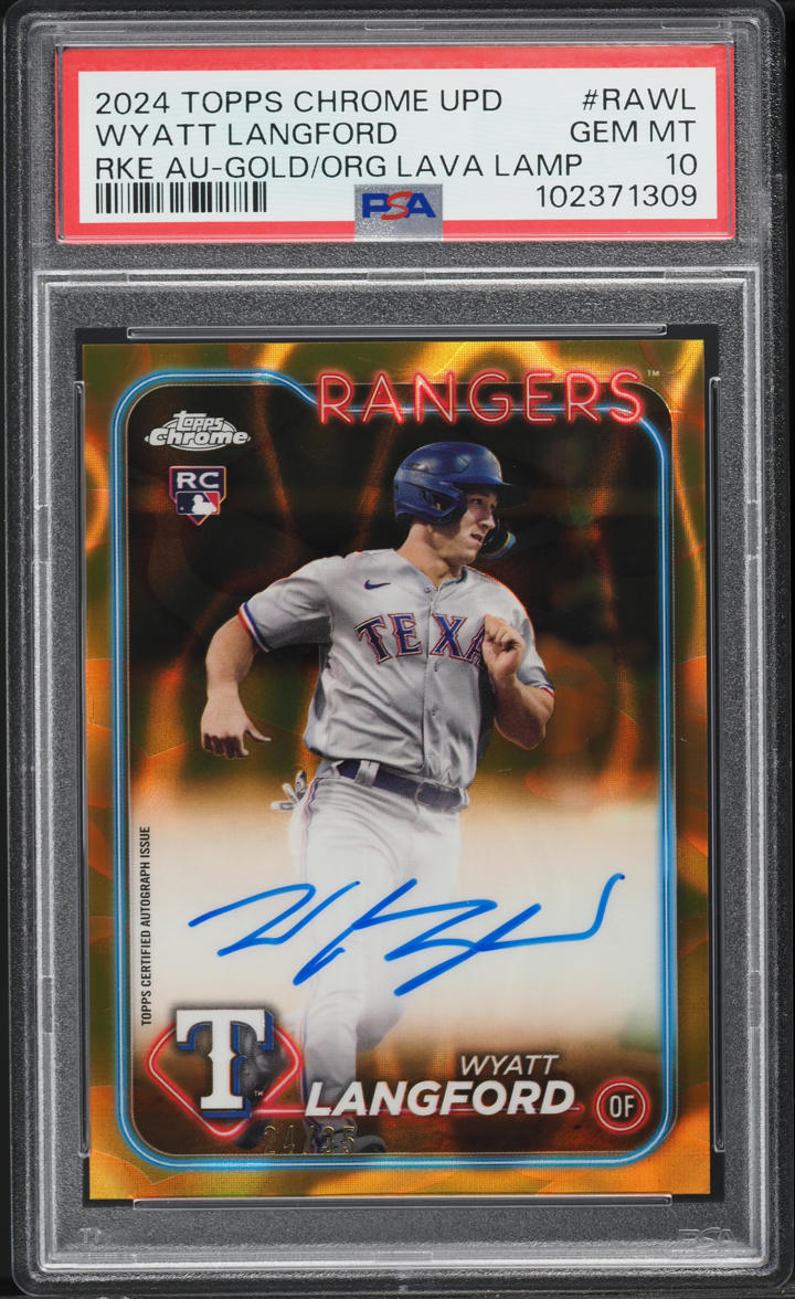 2024 Chrome Update Rookie Autographs Gold Orange Lava Lamp Refractors Wyatt Langford #RAWL